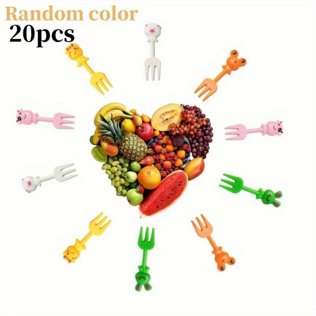 TEMU 20 db Színes Állat Alakú Gyümölcsös Pálcika, Béka és Nyuszi Családi Összejövetel Desszert Villa, Újrafelhasználható Kreatív Gyümölcs Villa Készlet Piknikekhez és Ételekhez