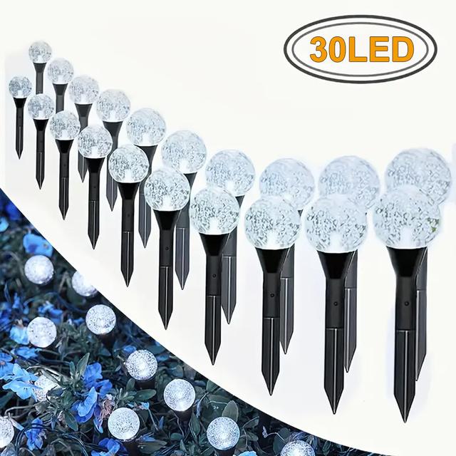 TEMU 30pcs Garden Solar Lights Outdoor, Ip44, Landscape Pathway Lights With Ground Spike, Solar Powered Fairy String Lights For Garden, Landscape, Path, Yard, Patio, Drivewa