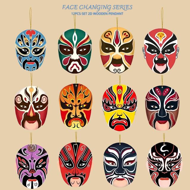 TEMU 2d Flat, 12pcs/set Face-changing Pendant, Home/yard/car Rearview Mirror Decoration, Perfect Christmas/new Year/home/car Rearview Mirror/holiday Party Supplies And Other Gifts