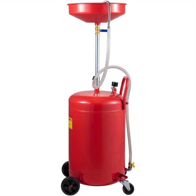 TEMU Happybuy Mobile Oil Drain Container - 20 Gal, Air-powered! Adjustable Height, Wheels For Convenient Oil Change
