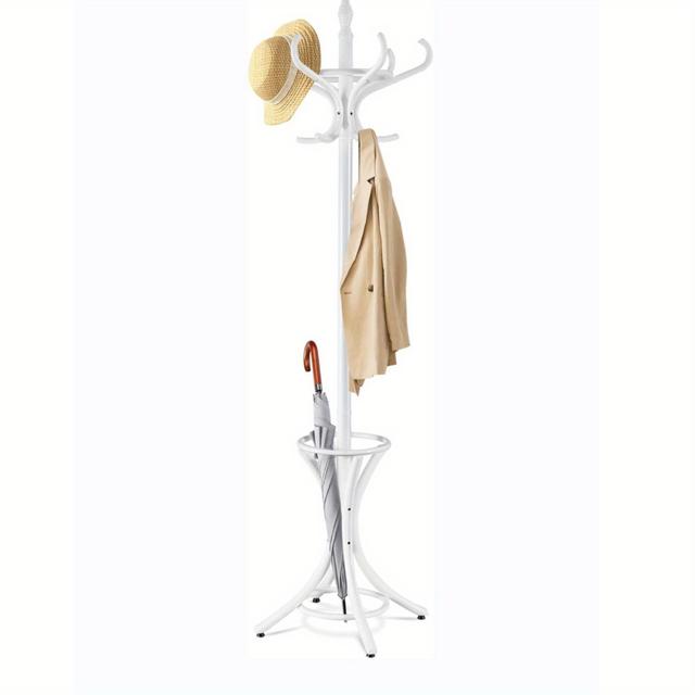 TEMU Garderobenständer, Holz-Garderobenständer mit Regenschirmhalter, Garderobenhaken mit 12 Haken, Farbauswahl, 184cm