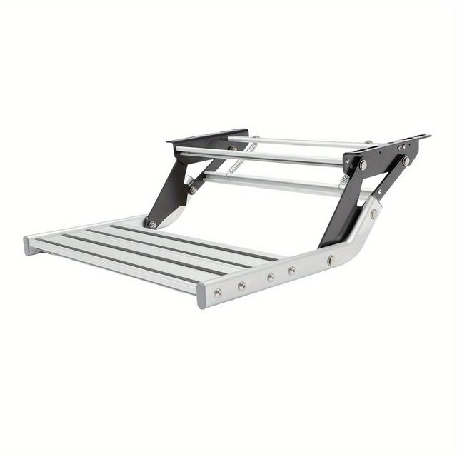TEMU Manual Aluminum Alloy Step, 150kg Capacity, Adjustable Height, Non-slip Rubber Pedal For Motorhomes And Travel Trailers