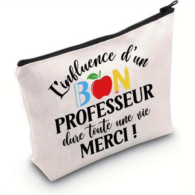 TEMU French Teacher Makeup Bag - French Teacher Appreciation Gifts, Of A Good Professor Thank You Zipper Pouch ( Uk)