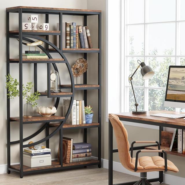 TEMU Contemporary 5-level Bookcase, Independent Tall Bookshelves For Display And Storage With 9 Open Shelves, Ideal For Living Room And Deck Boxes