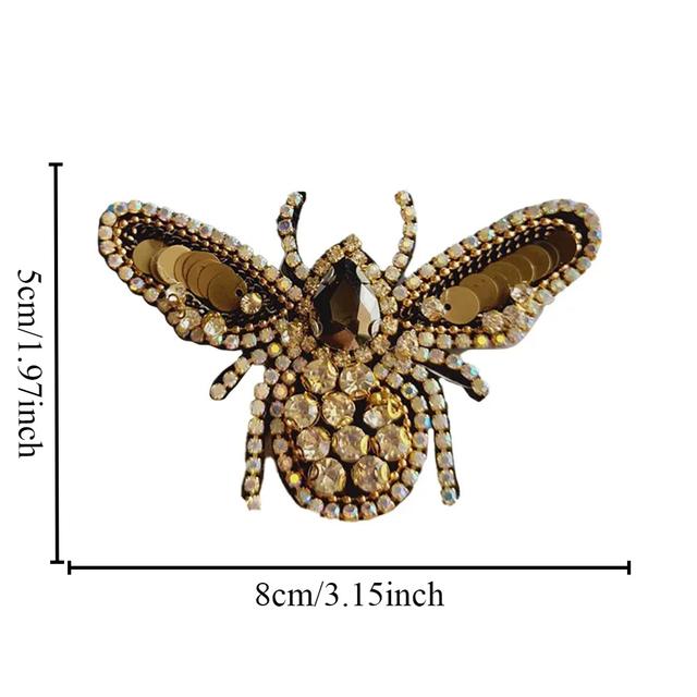 TEMU Ab Colorful Diamond Bee Beaded Patches For Sewing On Clothes, Cute Decorative Applique