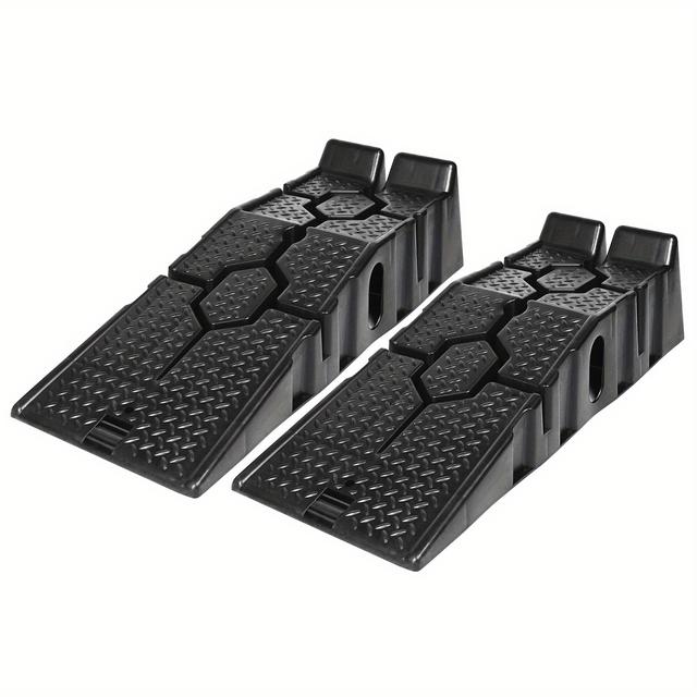 TEMU --Set aus Kunststoff, 2 Stück, Schwerlastfähig, Schwarz, bis zu 2500 kg/2,5 T, Breite bis zu 330 mm, mit Überrollschutz