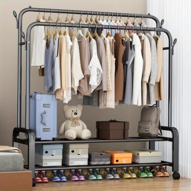 TEMU Floor Clothing Rack Garment Rack Clothes Hanger Coat Rack Clothes Storage Holder Stand For Clothes Drying Rack Laundry Hanger Clothes Stand Clothes Drying Hanger
