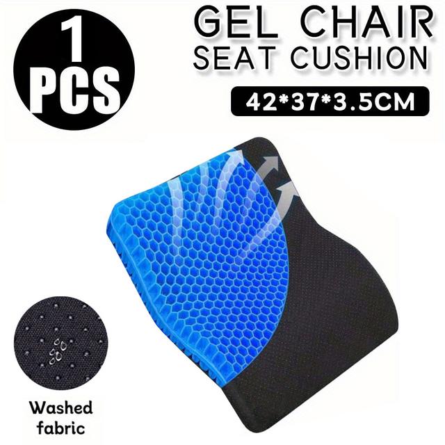 TEMU Gel Seat Cushion Compatible For Wheelchair, Office Chair & Car Seat - Heavy-duty Large Gel Padding, & Pain, Breathable Pvc With Non-slip Base, Hip & Pain For Prolonged Sitting