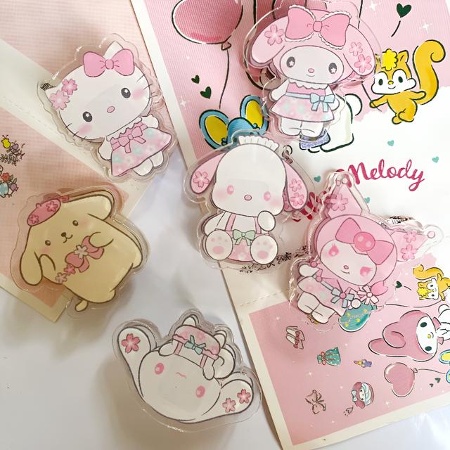 TEMU 6pcs -licensed Sweet Sakura Style Acrylic Paper Clips | High Aesthetic Cartoon Desk Organizer Clips For Home Desk Organization, Office Document Categorization, Study Room Filing