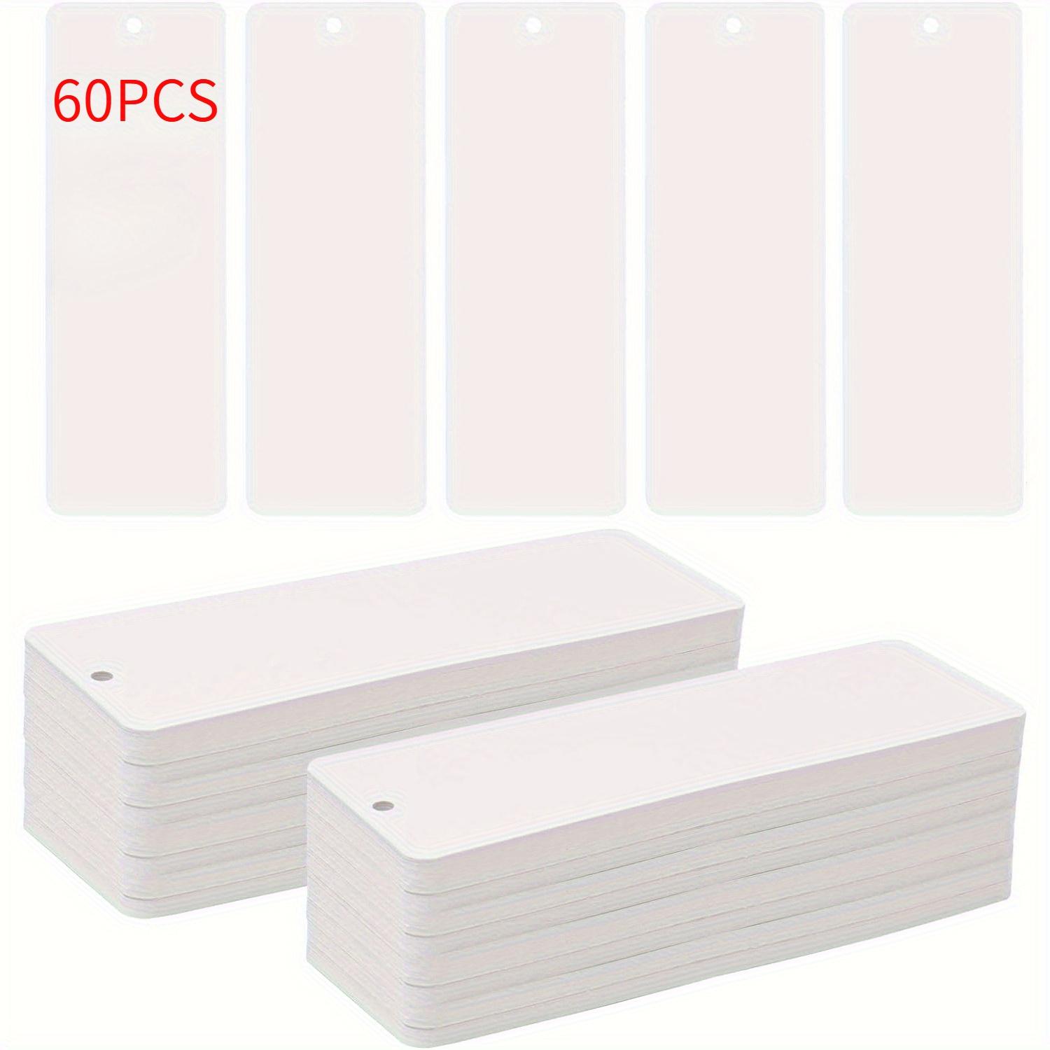 TEMU 400GSM 두꺼운 화이트 빈 북마크 카드 15x5cm (2x6 인치) 수채화용지 | 미리 펀칭된 DIY 공예 재료, 그림/재봉 마킹/아트 창작/파스텔 디자인/인사말 카드 또는 엽서 제작용