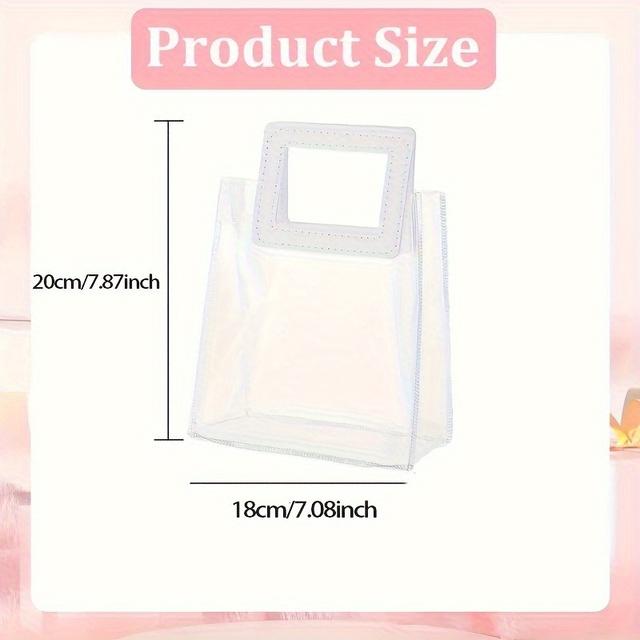 TEMU 20pcs-transparent Pvc Gift Bags With Handles - Reusable, Suitable For Bridal Showers, Teen Parties, Wedding Favors & Shopping