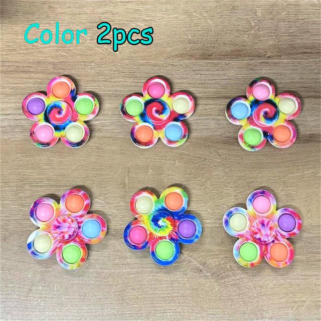 TEMU 2/4/6pcs Colorful Fidget Spinner Toys | Sensory Stress- Spinning Toys For Children And, Ideal For Classroom And Holiday Party Gifts, Mixed Color