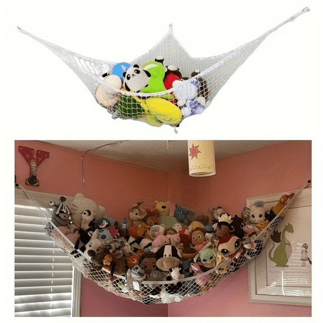 TEMU Corner Doll Storage Net, Bedroom Decoration, Suitable For Plush Toy Storage, Room Decoration, Bedroom Storage, Living Room Storage, Hook Display Rack For Christmas And Halloween