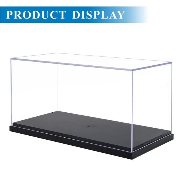 TEMU Clear Acrylic Display Case Compatible For Collectibles,, Miniatures & Dolls - Heavy-duty Box With Dustproof Protection, Showcase, Plastic Base (26cm)