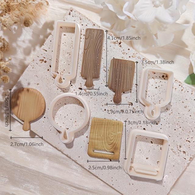 TEMU 【4個セット】ポリマークレイカッター。プレートやジュエリーのモールド作りに最適。ミニマリストスタイルのプレートデザインに最適。高精度カット、再利用可能なクレイカッター、小型ジュレイモールドを搭載。