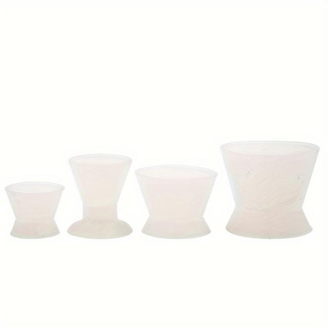 TEMU Zestaw 4 silikonowych miski dentystycznych, samozapadające kubki, silikonowe miski do mieszania materiałów dentystycznych, duże i małe mini miski do mieszania