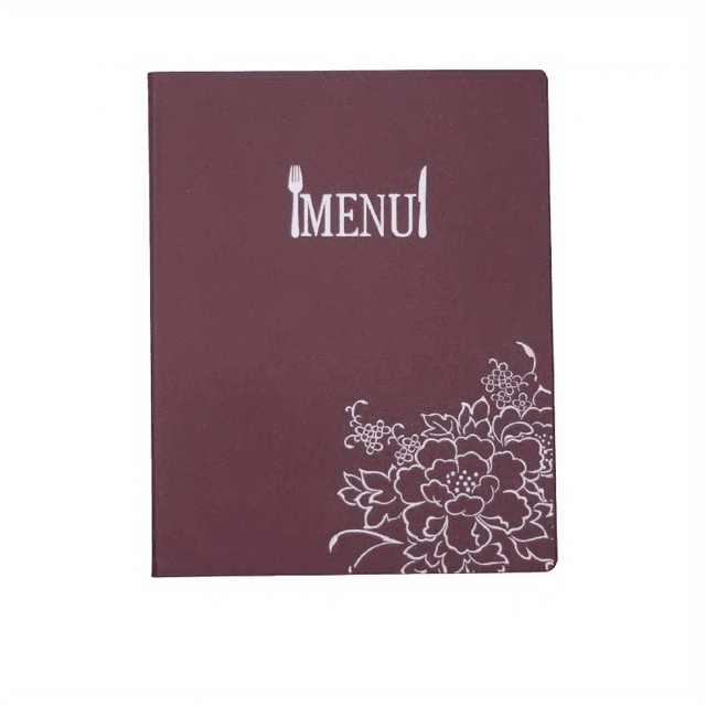 TEMU 1pcorder Luxury Artificial Leather Menu Book, A4 Inner Pages- 6 Pages, 2 Colors Available, With Metal Screw Binding And Removable Pages, For Restaurant, Cafe, Bar, Hotel Menu