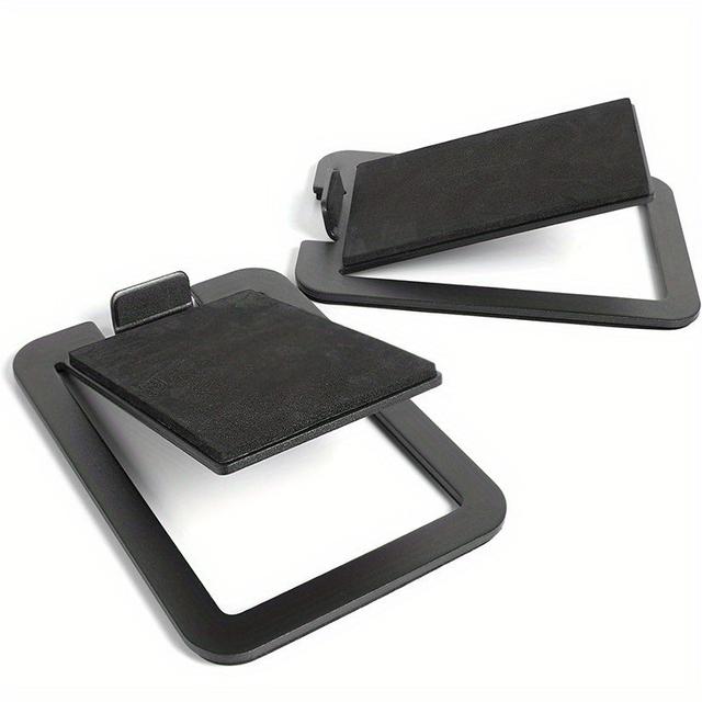 TEMU 2pcs 16° Tilted Metal Speaker Stands - Adjustable Desktop Speaker Holders For Small Speakers, Sturdy Steel Construction, Black , Ideal For Djs And Karaoke Enthusiasts