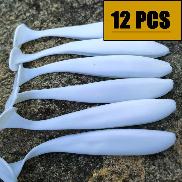 TEMU A Set Of 12 Paddle Tail Swimbait Lures In 8 Different Colors, Measuring 4.72 Inches, Made Of Soft Plastic With Light- , Ideal For Both Freshwater And Saltwater Fishing