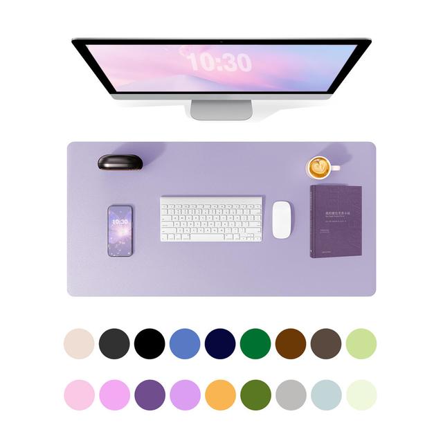 TEMU Alfombrilla de ratón extendida y agrandada para escritorio, con superficie de cuero sintético de un solo y respaldo de terciopelo antideslizante