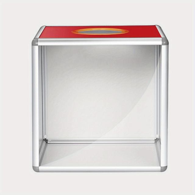 TEMU 1pc Red Square Raffle Ball Game Box - Multifunctional Wooden Storage Container For Tickets, Cards, And Bonus Balls - Business Meetings, Parties, Weddings, And , Raffle Box