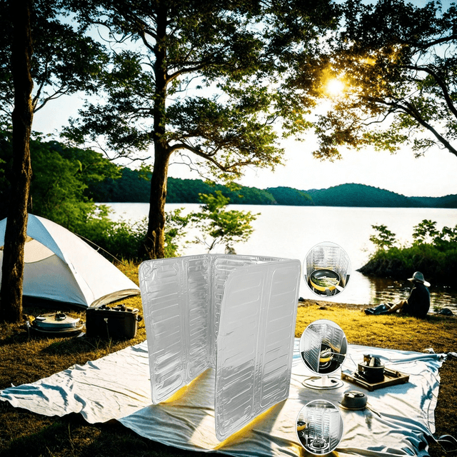 TEMU Kitchen Oil Splash Guard - Uncharged Aluminum Stove Shield - Heat Insulation Flapper For Cooking - Kitchen Gadgets Outdoor Camping