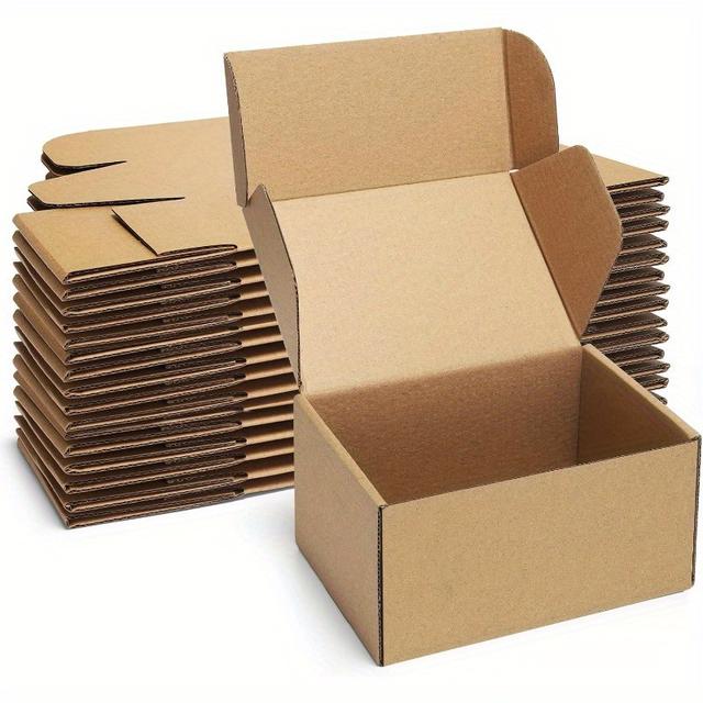 TEMU Shipping Boxes Small Mailing Boxes 25 Pack Brown Cardboard Corrugated Box Mailers
