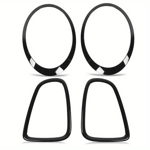 TEMU 4 stuks Zwart Koplamp- en Achterlicht Omlijsting Set, Compatibel met R56 R57 R58 R59 JCW 2007-2015, Vervangt Onderdeelnummers 51137149905, 5113714990, 51132296296, 51132296297