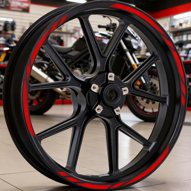 TEMU 16pcs/ Set Cool Racing Motorcycle Decals, Sporty Style, Suitable For 15, 16, 17, 18, 19-inch Wheel Rims Vinyl Decals, Waterproof Self-adhesive, Suitable For Modification Car And Scooter Wheel Rim