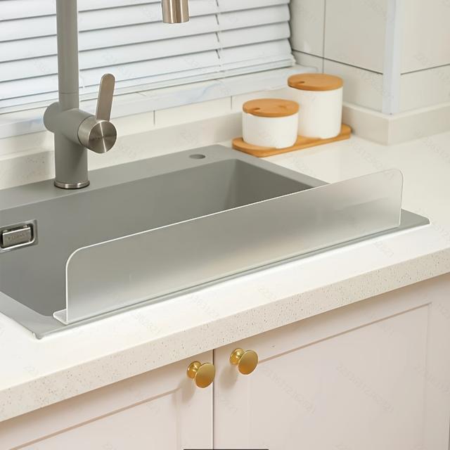 TEMU 모던 스퀘어 주방 싱크대 방수 가드 - 튼튼한 설계, 쉬운 세척 표면, 일반 싱크대 호환, 디자인, 가정 및 상업용, 현대적 스타일, 전문 요리사에게 이상적인 보호막|씽크대