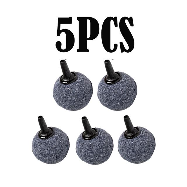 TEMU 5 шт. Кам’яні бульбашкові дифузори кисню, також відомі як сферичні повітряні камені, підходять для акваріумів, рибних резервуарів, ставків та гідропонних . Не потребують зарядки або батарейок