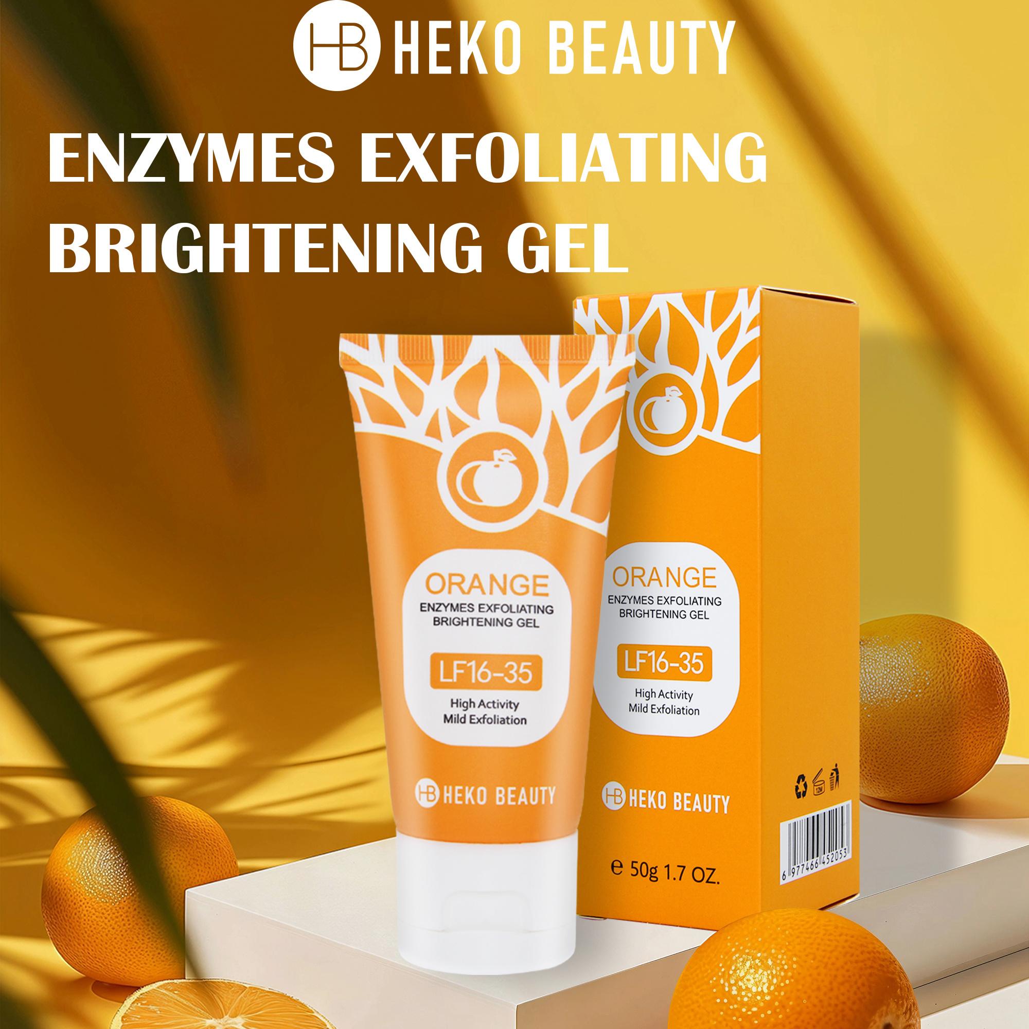 TEMU HEKO BEAUTY Gel Esfoliante Clareador com de Laranja, Esfoliante Facial para Remoção de Células & Clareamento da Pele