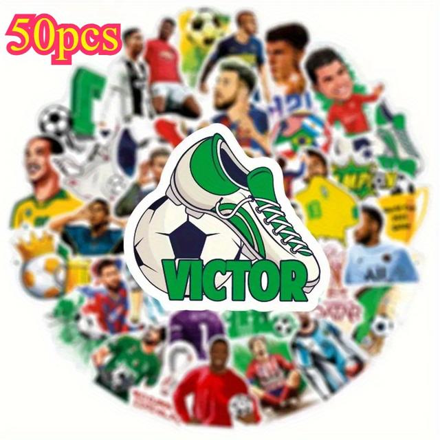 TEMU Um conjunto de 50 autocolantes com tema de futebol, ideal para decorar carros, cadernos, guitarras e bagagem. Um excelente presente para entusiastas da do futebol.