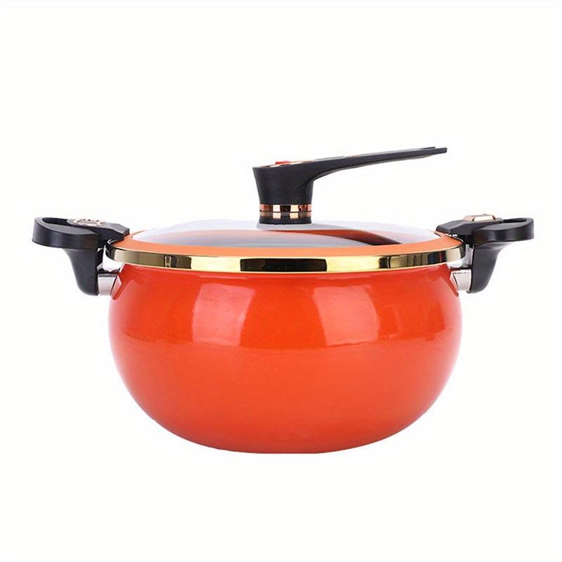 TEMU 7l Enamel Cooking Pot, A Versatile Stew Pot, Perfect For Cooking Needs. This Vintage-style Enamel Is Ideal For Soups And , Featuring A Nonstick Round Design With A Lid And Handle