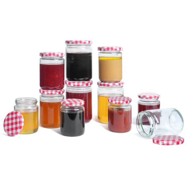 TEMU Square Spice Container , Funnel, Cleaning Brush And Aluminium Lid Jam Shaker Sealed