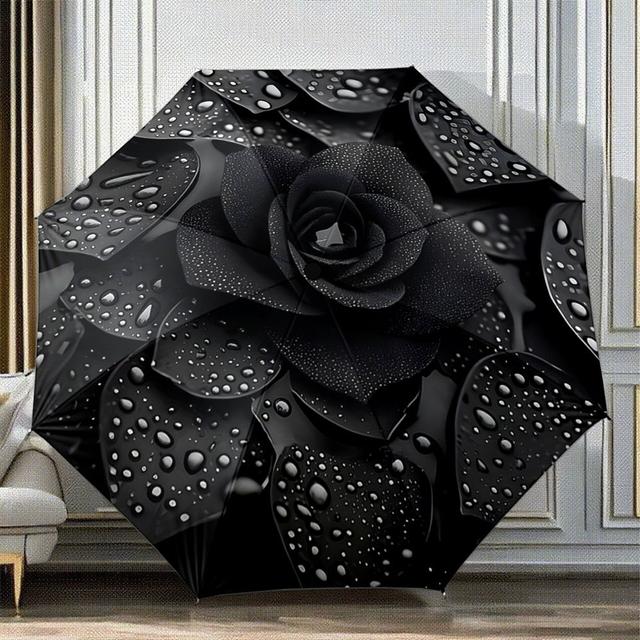 TEMU Un parapluie pliant compact d'une avec des d'eau. C'est un accessoire d'extérieur , parfait pour décontractées et idéal cadeau pendant Noël, les anniversaires ou les festivals pour et .