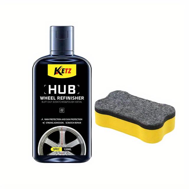 TEMU 120ml Car Wheel Scratch Repair Kit, Rim Refurbishing Polish, Auto Wheel Scratches, Rust & Fade Restoration Agent, Metal Shine Restorer, Rim Care Wax