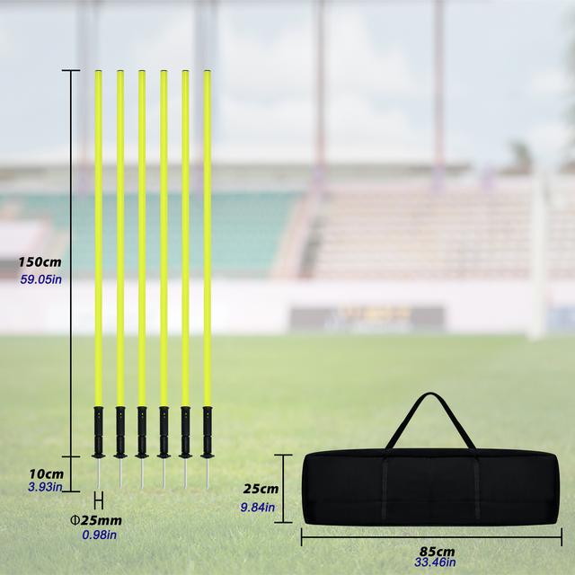 TEMU 6 Slalom Poles Agility Poles Training Poles With Steel Tips And Carrying Bag