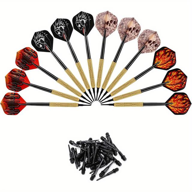 TEMU 12 st plastspetsade , mjuka spetsar dartset, 14g plastspetsade , inklusive extra 36 svarta ersättningsspetsar, mjuka spetsar för elektroniska/plastdarttavlor