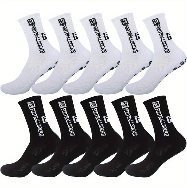 TEMU 10/20 Pairs Unisex Non Slip Grip Exercise Socks Towel Bottom Breathable Shockproof Football Basketball Baseball Soccer Cycling Running Hiking Tennis Skateboard