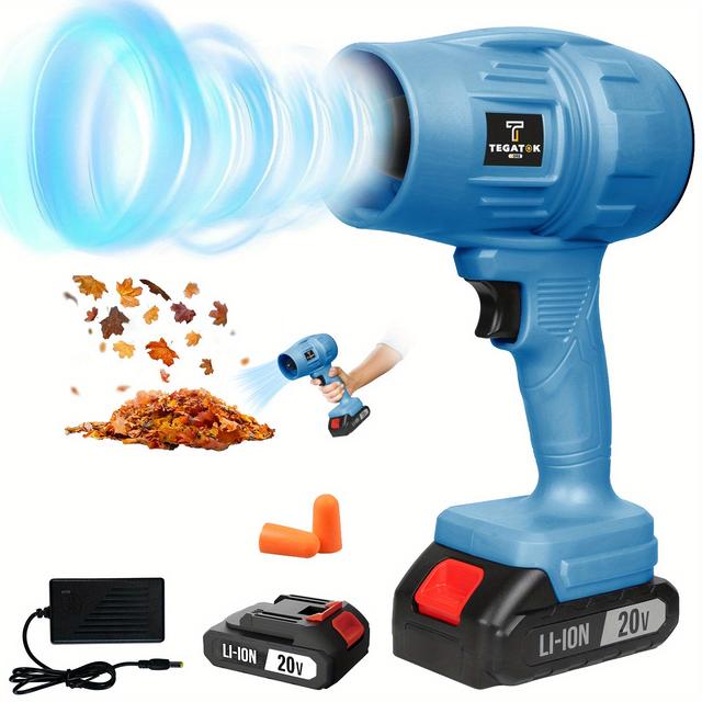 TEMU 20v 2.0ah Cordless Turbo Blower & Dryer - 20000 Rpm Handheld Leaf/snow/car Washer, Lithium-ion - Blower With Fast, Compatible With One+ (-free Setup) For Lawn, Driveway, Vehicle Dust Removal