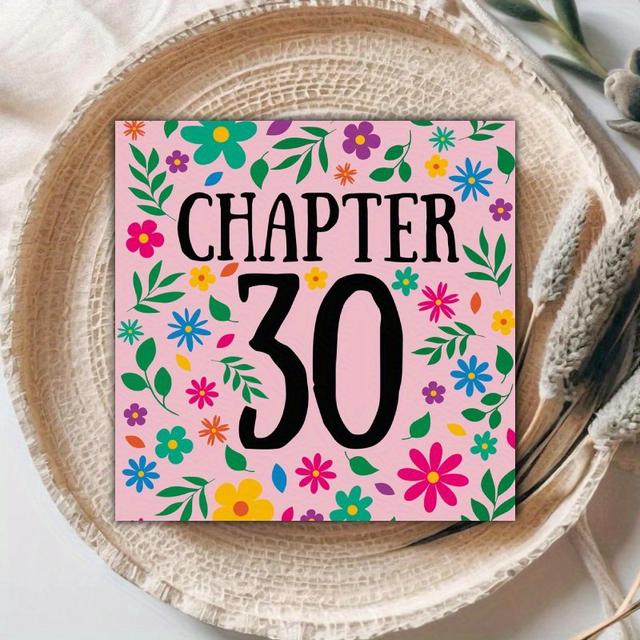 TEMU Funny And Colorful Floral Card For A 30th Birthday Invitation, Ideal As A Gift For , Sisters, , Daughters, Girlfriends, Wives, Or