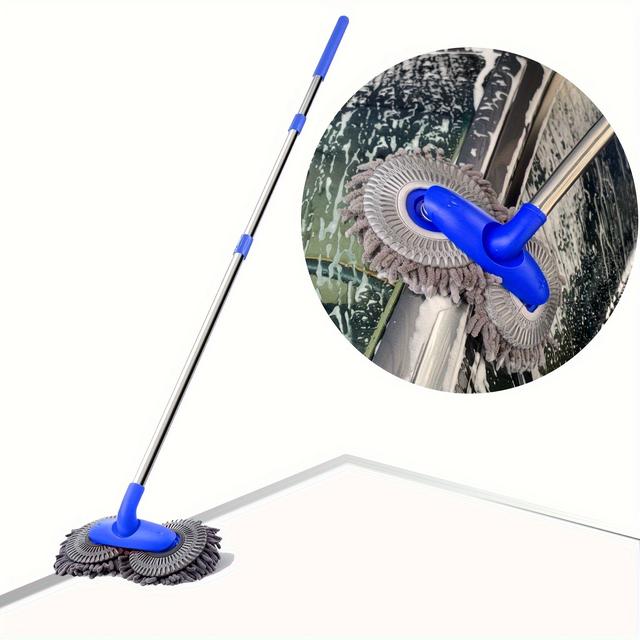 TEMU 긴 손잡이가 달린 극세사 차량 청소 브러쉬, 360° 양방향 회전 헤드, 쉐닐 브러쉬모, 차량 안전 청소 스펀지 (차량 보호, 비자극성, 배터리 불필요)