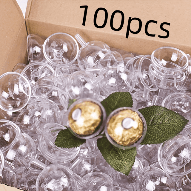 TEMU 100pcs, Chocolate Receptacle Clear Round Cover Acrylic Flower Cup Valentine Bouquet Diy Material Flower Packaging Toothpicks, Business Supplies, Weird Gifts, Cheap Stuff
