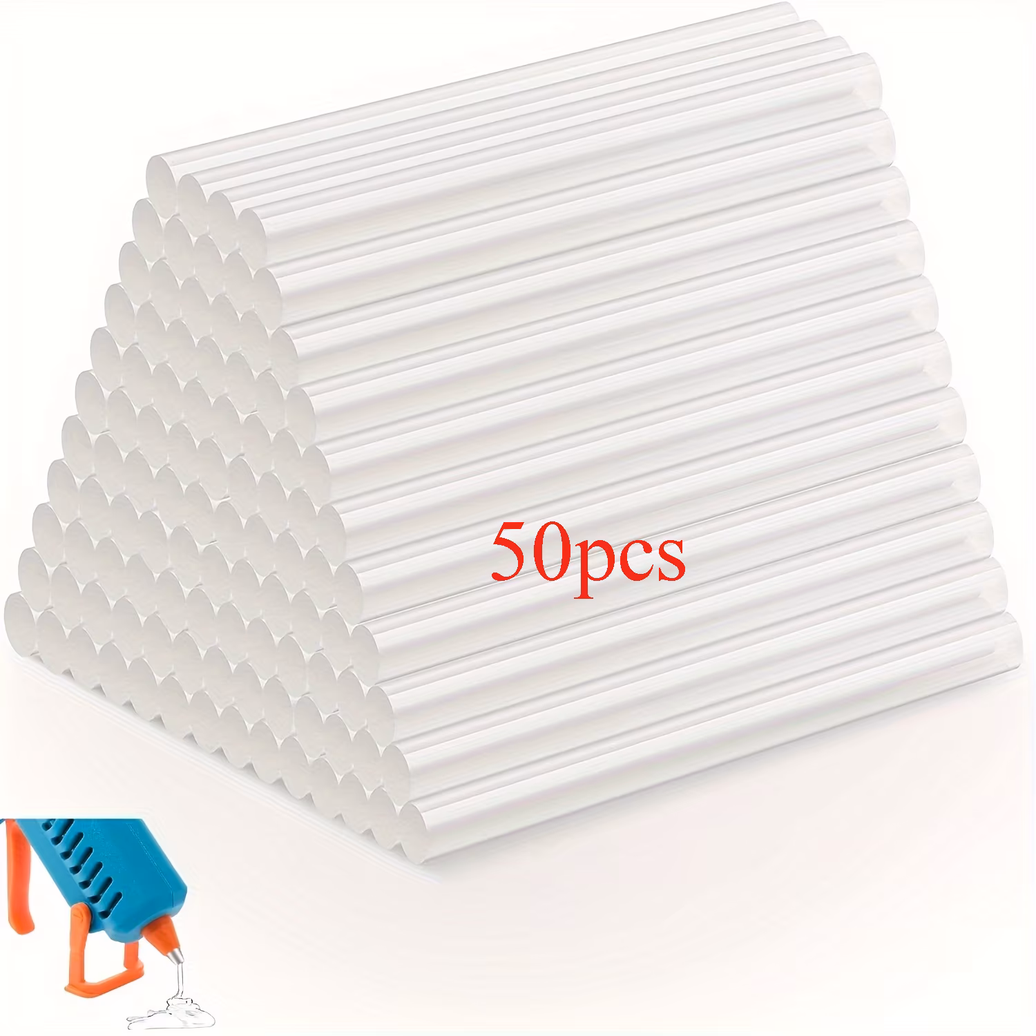 TEMU 50pcs Mini Transparent Hot Melt Glue Sticks, Compatible With Most Glue Guns, , Suitable For Art, Crafts, And Most Glue Projects