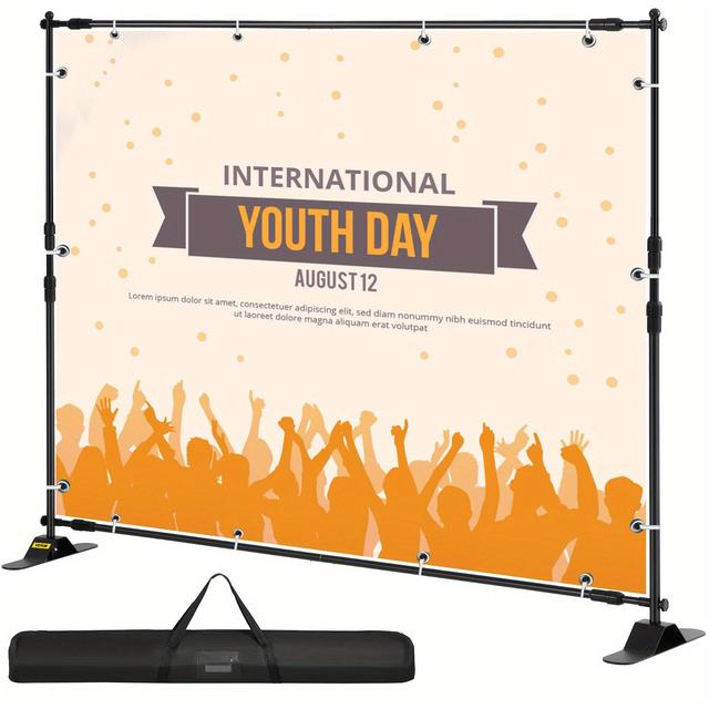 TEMU Happybuy 10 X 8 Ft Adjustable Backdrop Banner Stand, Photo Booth Background, Step And Repeat For Trade Show Wall