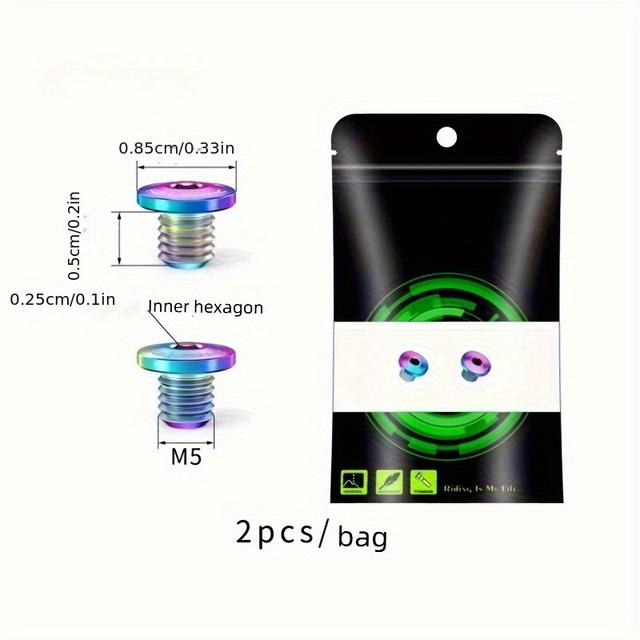 TEMU Set Of 2 Bicycle Brake Levers With Integrated/separate Cylinder Bolts, Titanium Alloy Disc Fixing Screws, Bicycle Hydraulic Brake Bolts