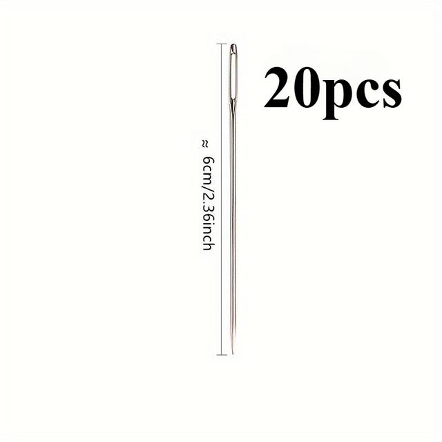 TEMU 20ks Velké Oko Jehla Ruční Šicí Jehla Křížová Vyšívání Jehla Velký Otvor Umělá Kůže Šicí Stuha Výšivka Jehla Tlustý Svetr Vlněná Jehla Pletená Nit Tlustá Jehla