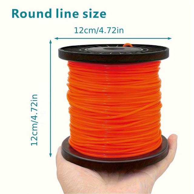 TEMU New Durable 2.4mm Nylon Trimmer Line, 328ft String For Lawn Mower, Orange Green White