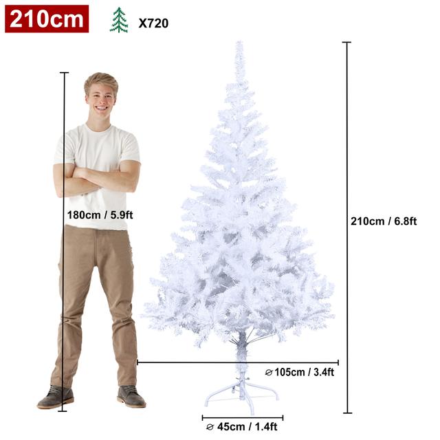 TEMU Robuster künstlicher Weihnachtsbaum für Innenräume aus PVC, erhältlich in den Höhen 1,2M, 1,5M, 1,8M, 2,1M und 2,4M, komplett mit Ständer.